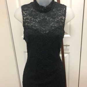 Soprano Mock Neck Lace Cocktail Dress